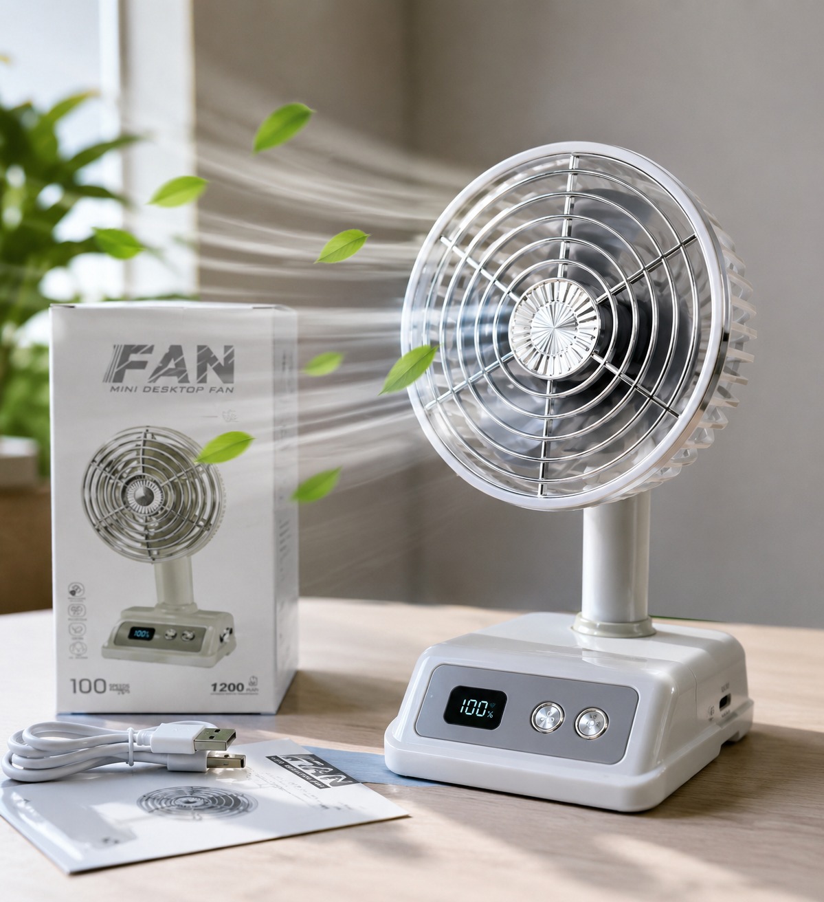 Rechargeable Mini Desktop Fan 2