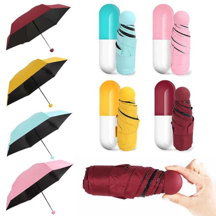 Folding Umbrella with Cute Capsule Case 2
