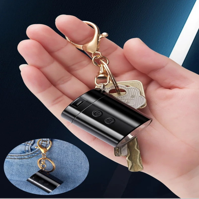 !3 in 1 Portable Mini Rechargeable flashlight with lighter key Ring 3